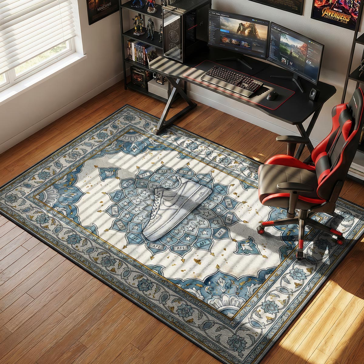 Nike Air Force Blue Persian Floor Decor rug — main product view