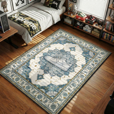 Nike Air Force 1 Rug - Blue Persian Floor Mat Decor