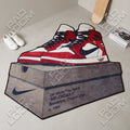 Nike Air Jordan shaped area rug, die-cut sneaker man cave rug