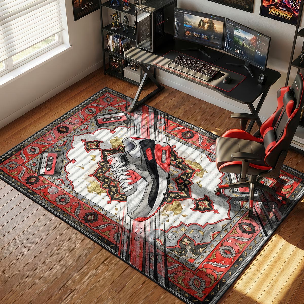 Nike Air Max 90 Infrared Rug - Retro 90s Floor Mat Decor