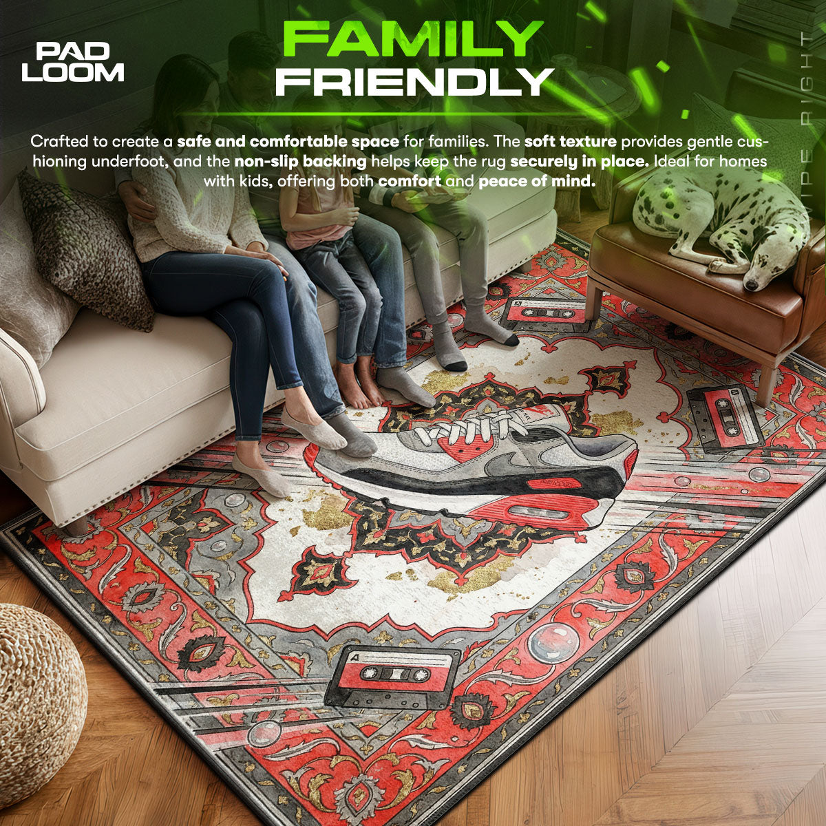 Nike Air Max 90 Infrared Rug - Retro 90s Floor Mat Decor