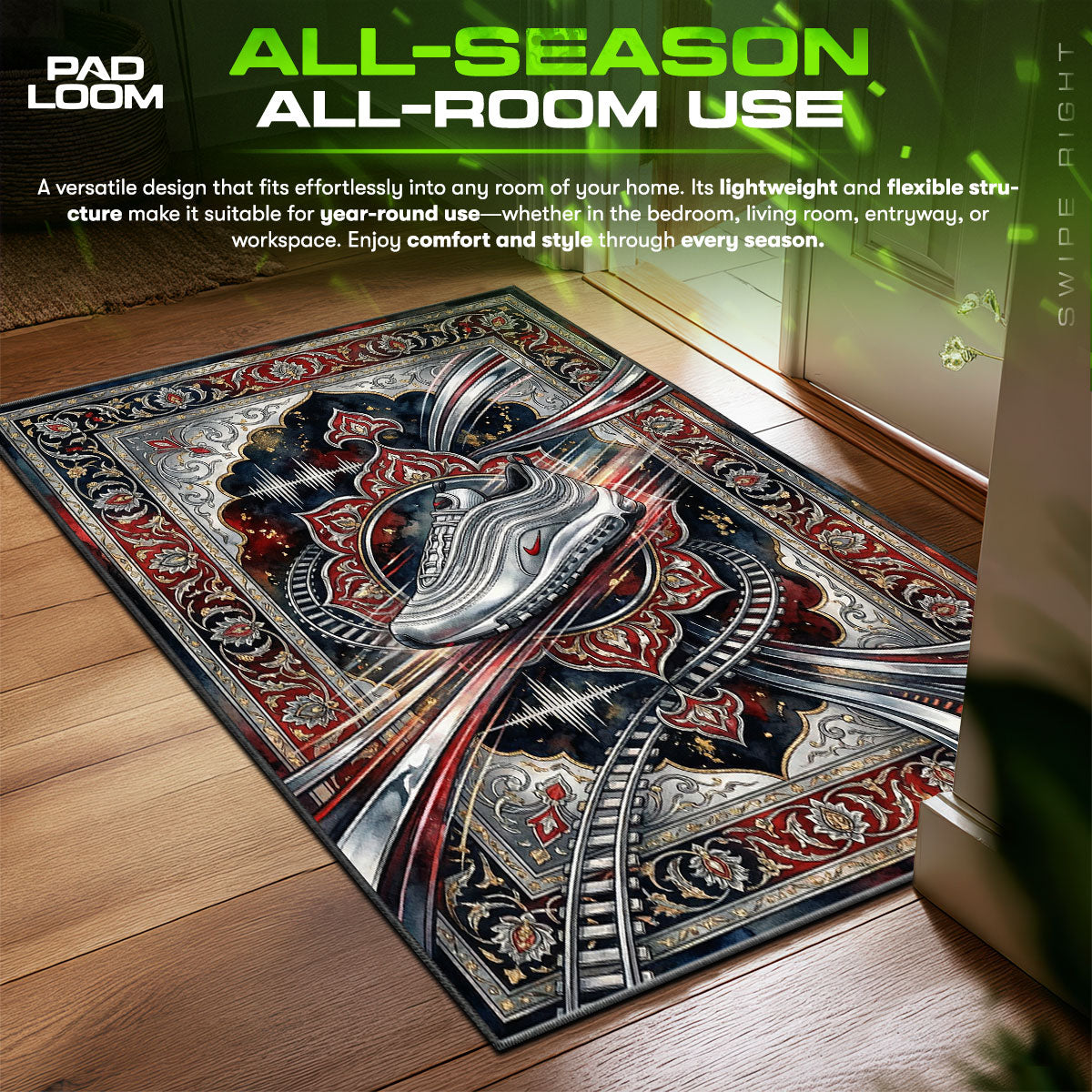 Nike Air Max Silver Bullet Speed Icon Floor fan rug — premium quality print
