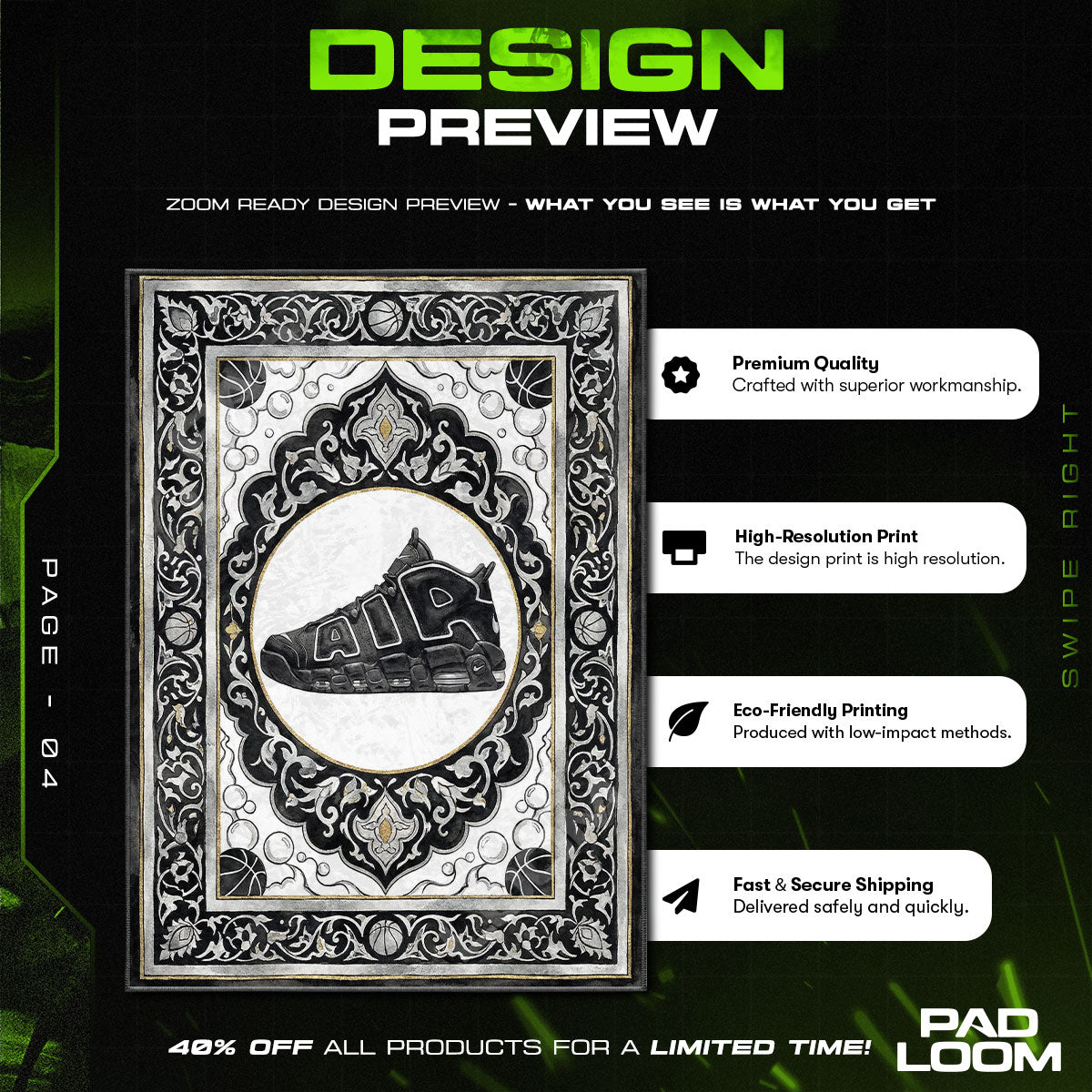 Decor character design printed on rug