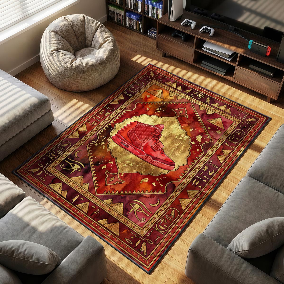 Nike Air Yeezy 2 Red October Rug - Egyptian Floor Mat