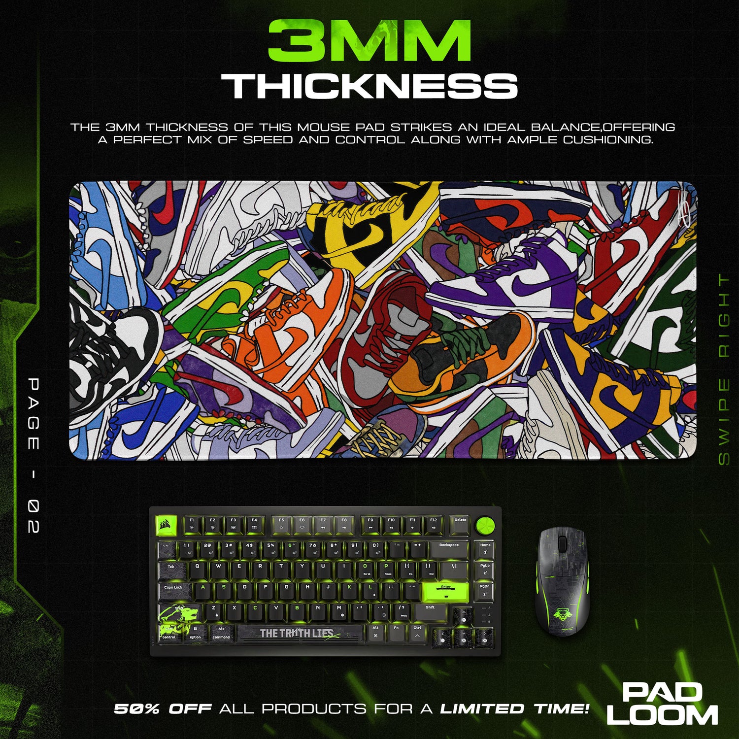 Nike Dunk themed desk mat for gaming fans