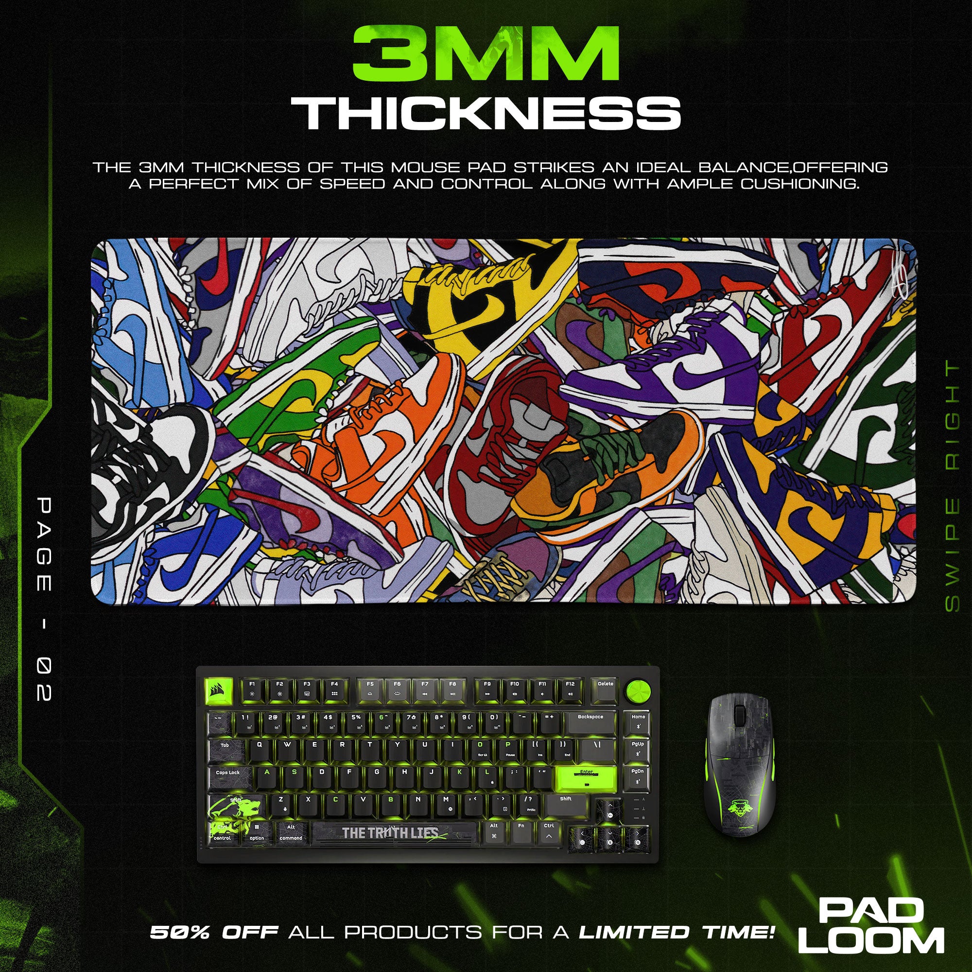 Nike Dunk Collage Mouse Pad - Colorful Street Desk Mat