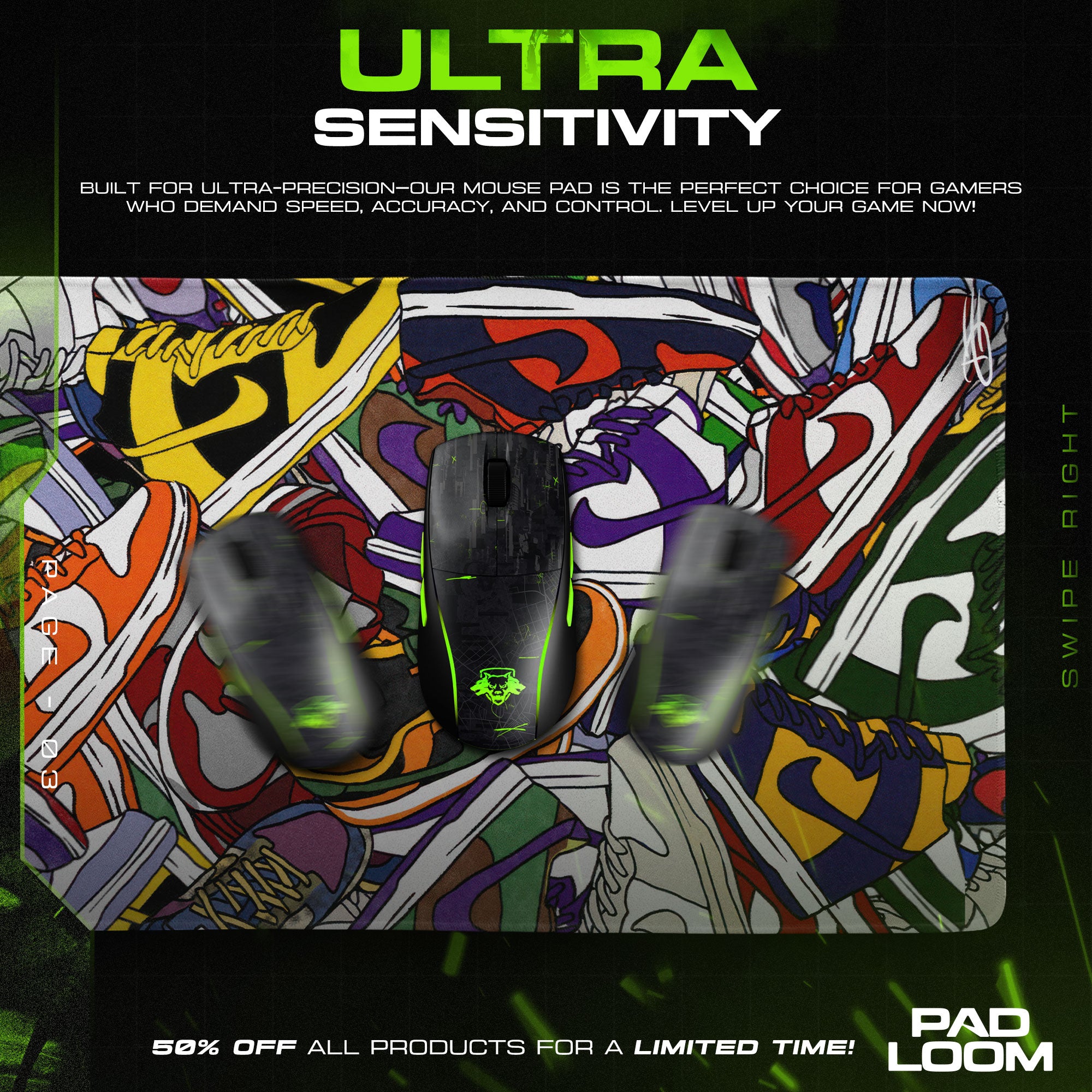 Nike Dunk Collage Mouse Pad - Colorful Street Desk Mat