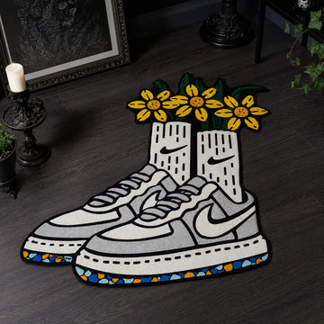 Nike Floral Rug - Shaped Man Cave Area Rug