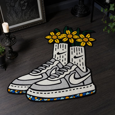 Nike Floral Rug - Shaped Man Cave Area Rug