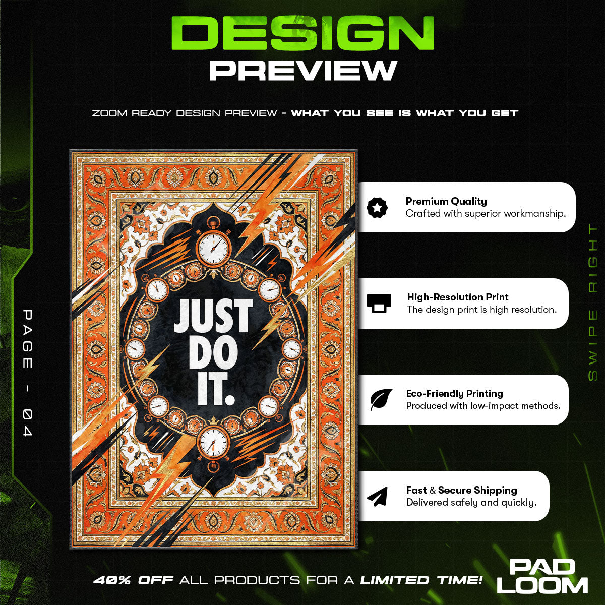 Decor character design printed on rug