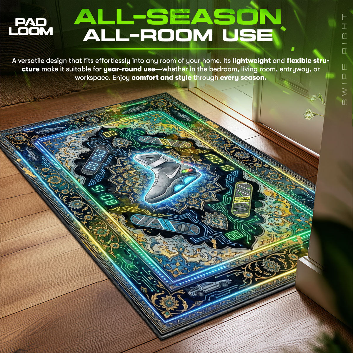 Nike Mag Future Circuit Sneakerhead Floor fan rug — premium quality print