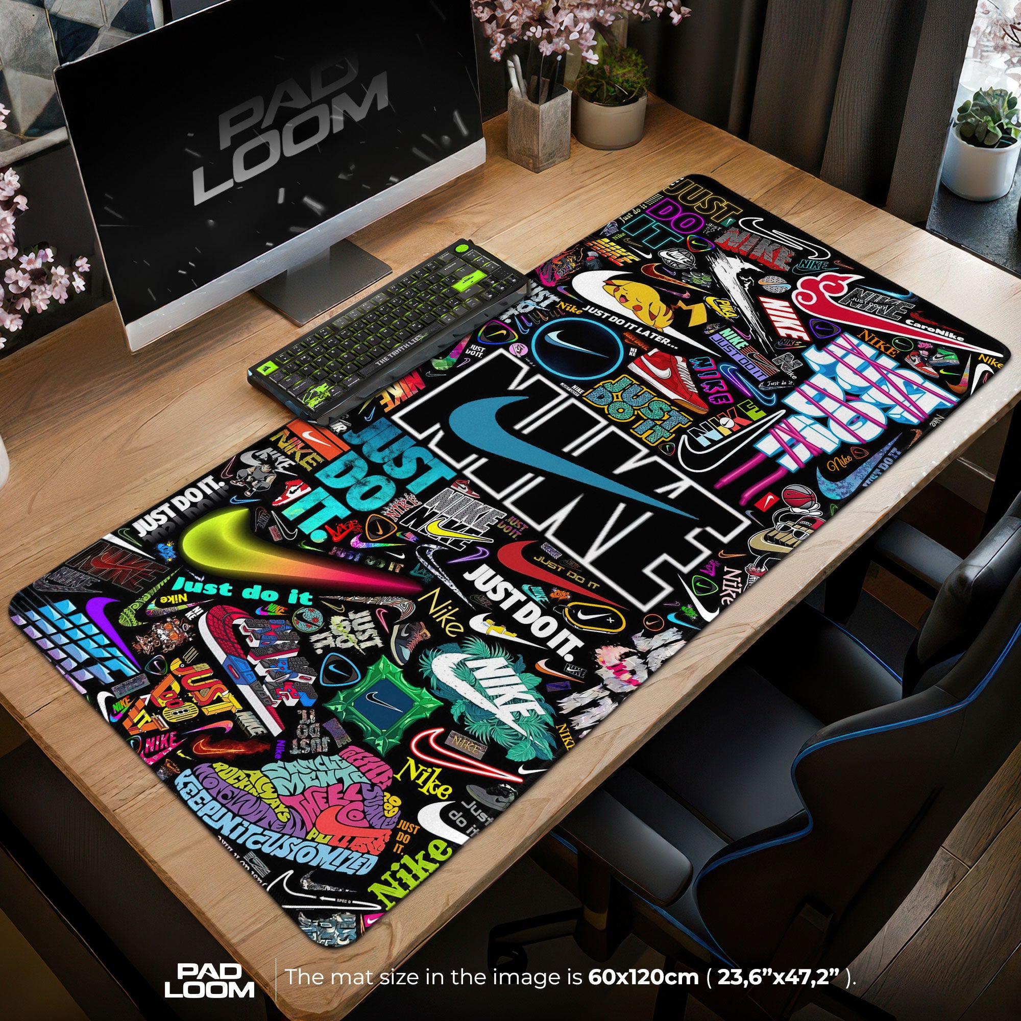Nike Neon Collage Mouse Pad - Retro Street Desk Mat