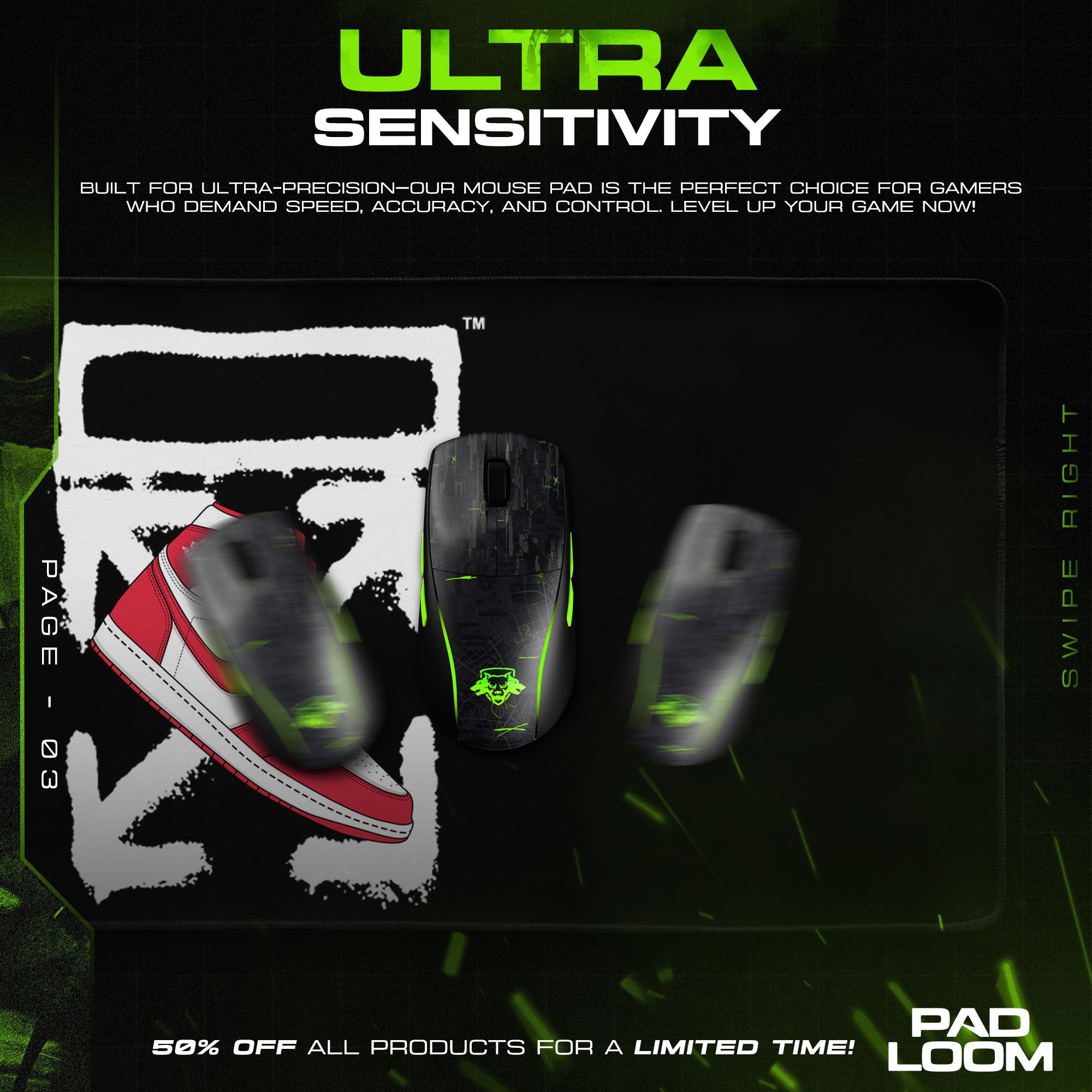 Nike Off Red Mouse Pad - Minimal Street Desk Mat