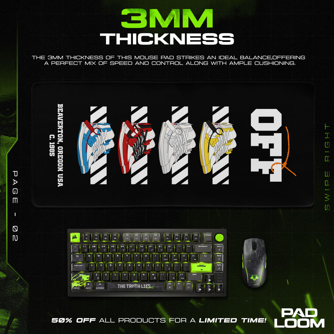 Nike Off Series Mouse Pad - Retro Street Desk Mat