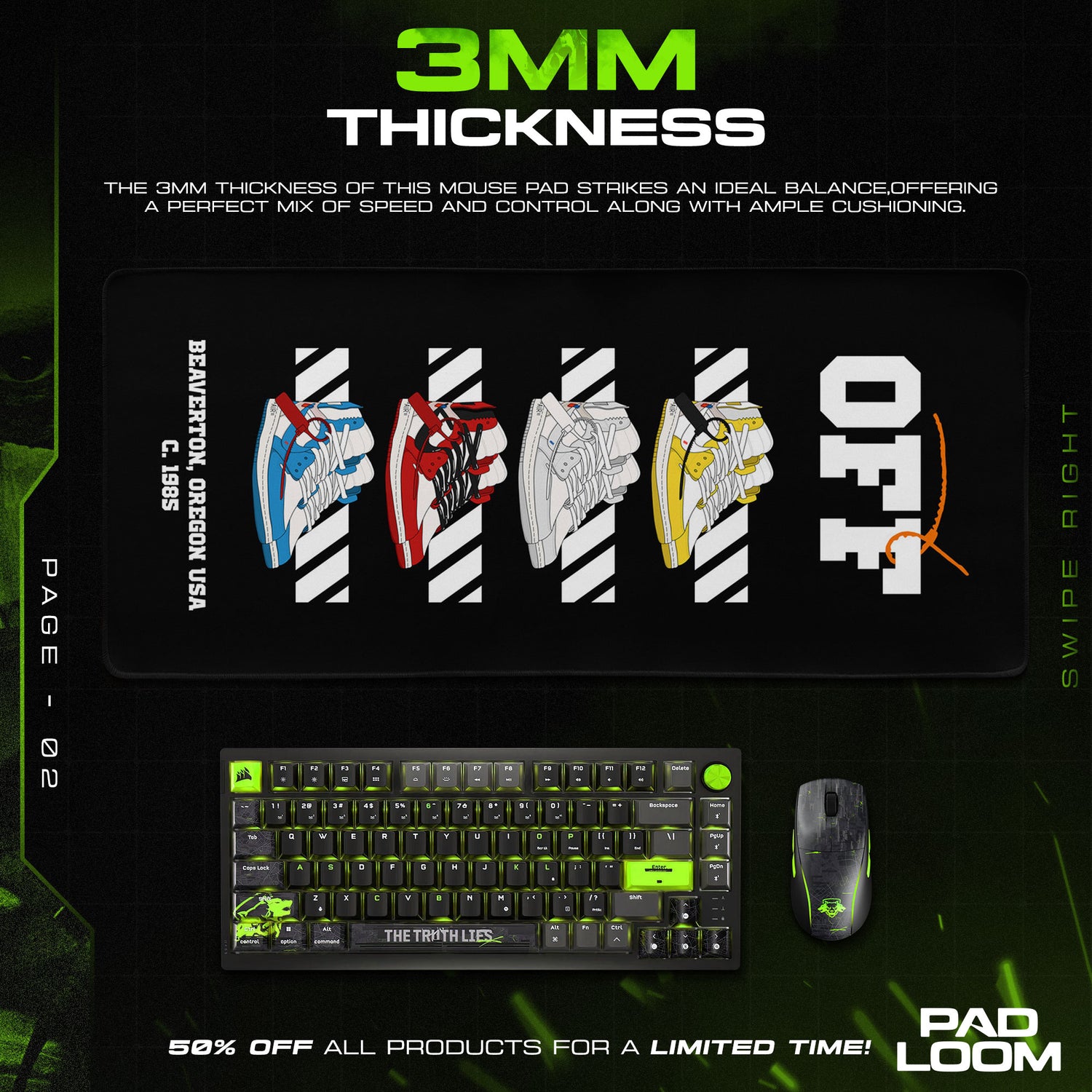 Nike Off themed desk mat for Retro fans