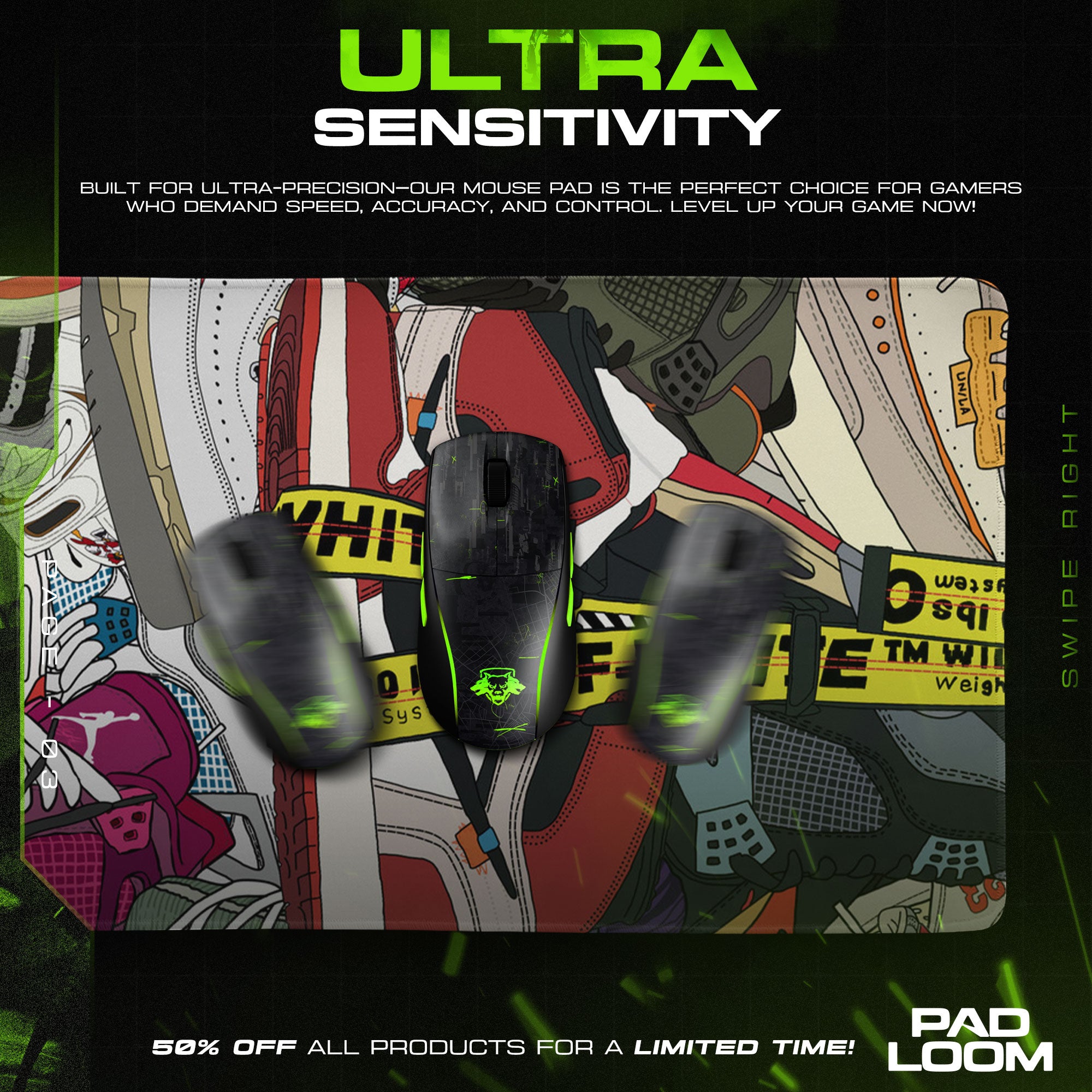 Nike Off White Mouse Pad - Hype Street Art Desk Mat