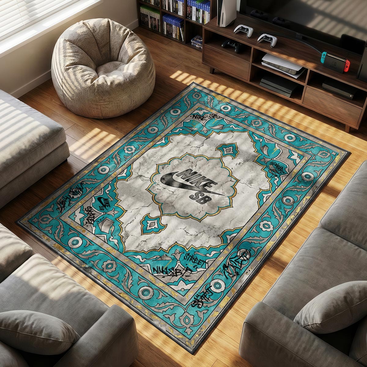 Nike SB Tiffany Skate Rug - Marble Floor Mat Decor