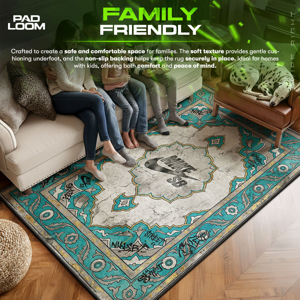 Nike SB Tiffany Skate Rug - Marble Floor Mat Decor