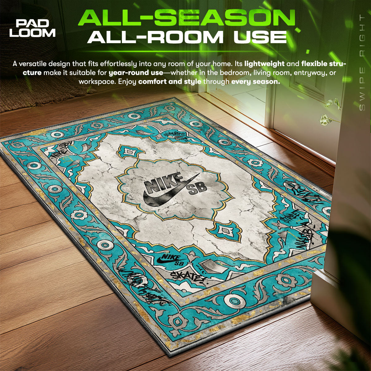 Nike SB Tiffany Skate Rug - Marble Floor Mat Decor