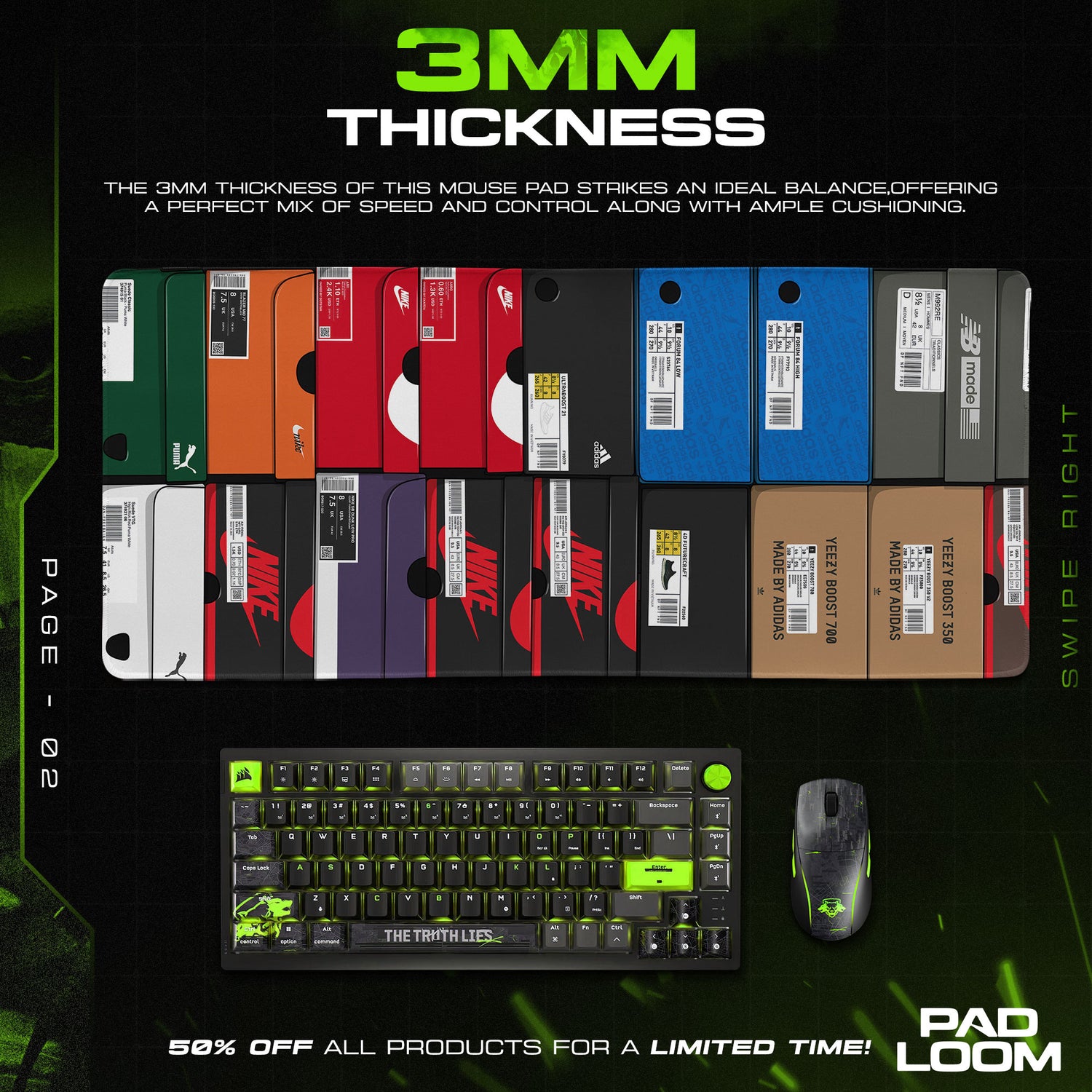 Nike Shoe Box Lineup Mouse Pad - Sneaker Wall Desk Mat