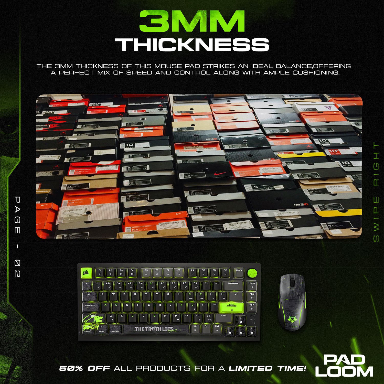 Nike Shoe themed desk mat for gaming fans