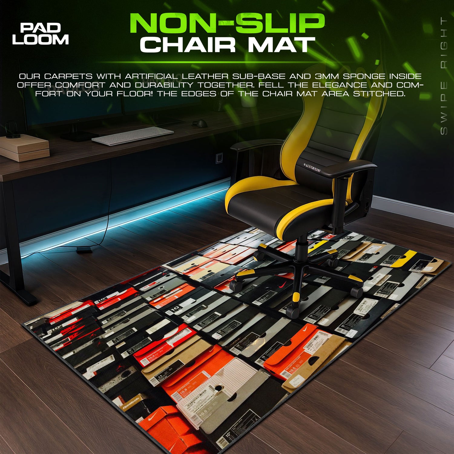 Nike desk mat showing full gaming artwork