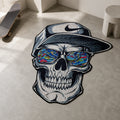Nike Skull shaped area rug, die-cut gothic rug