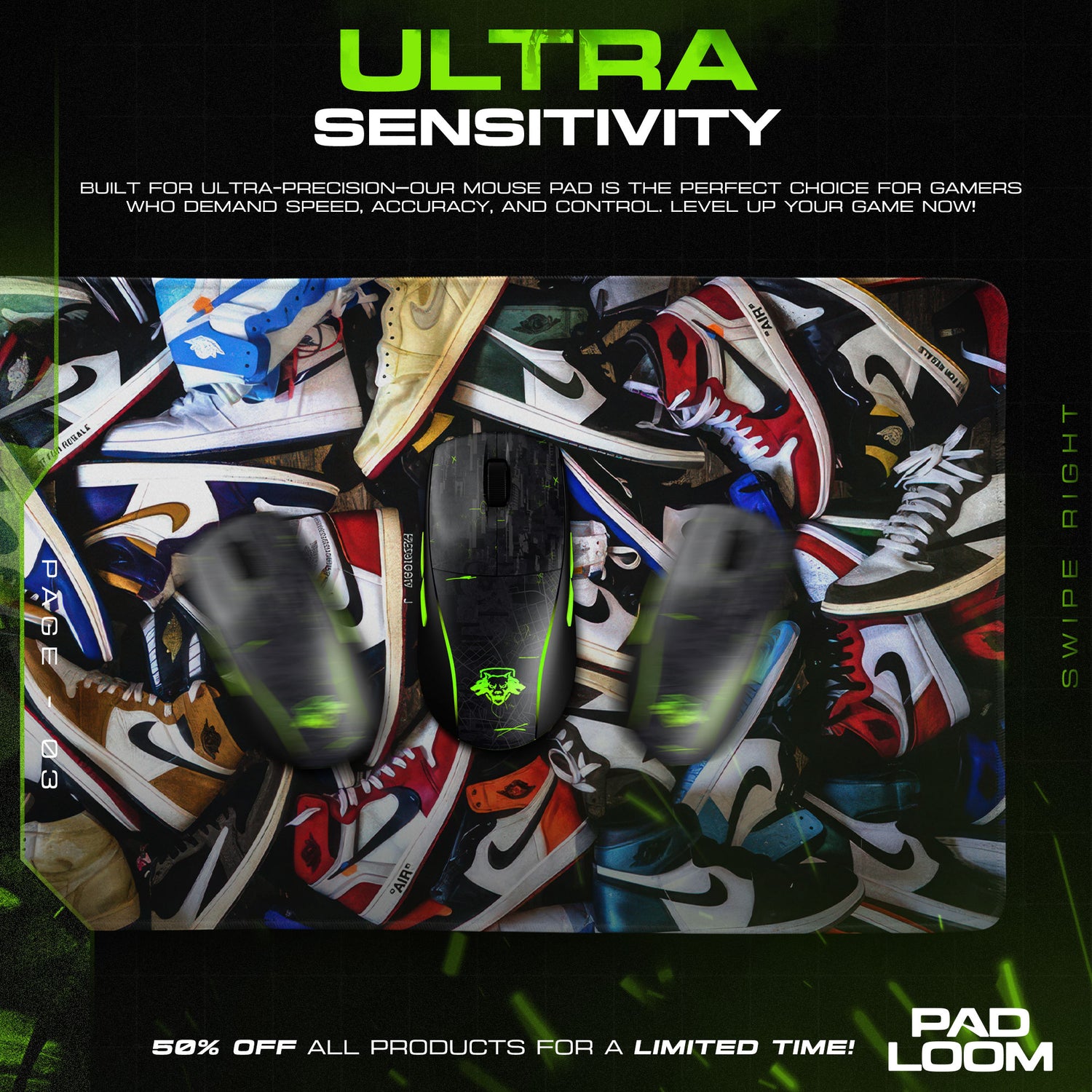 Nike Sneaker Pile Mouse Pad - Hype Culture Desk Mat