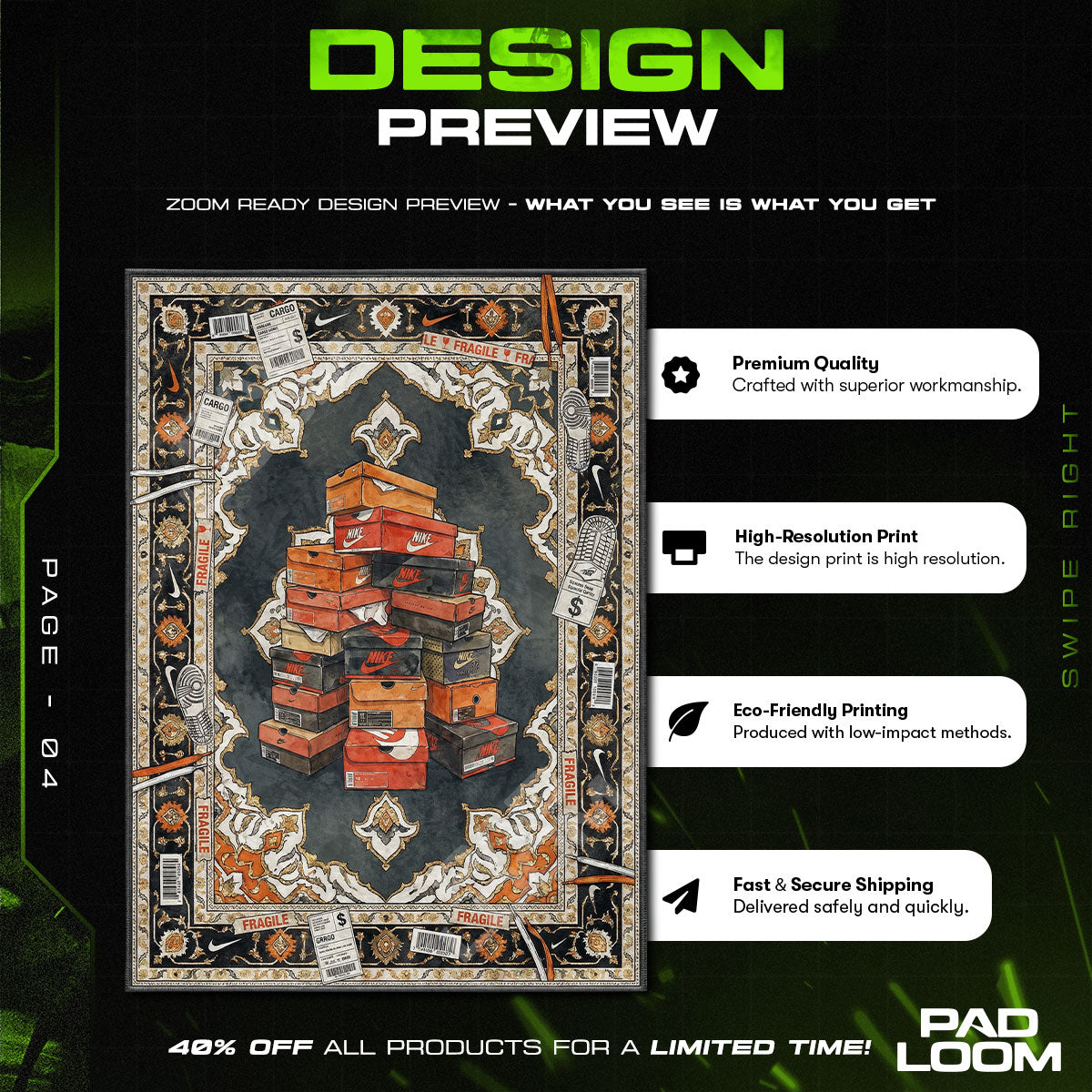 Nike Sneaker Stack Rug - Sneakerhead Floor Mat