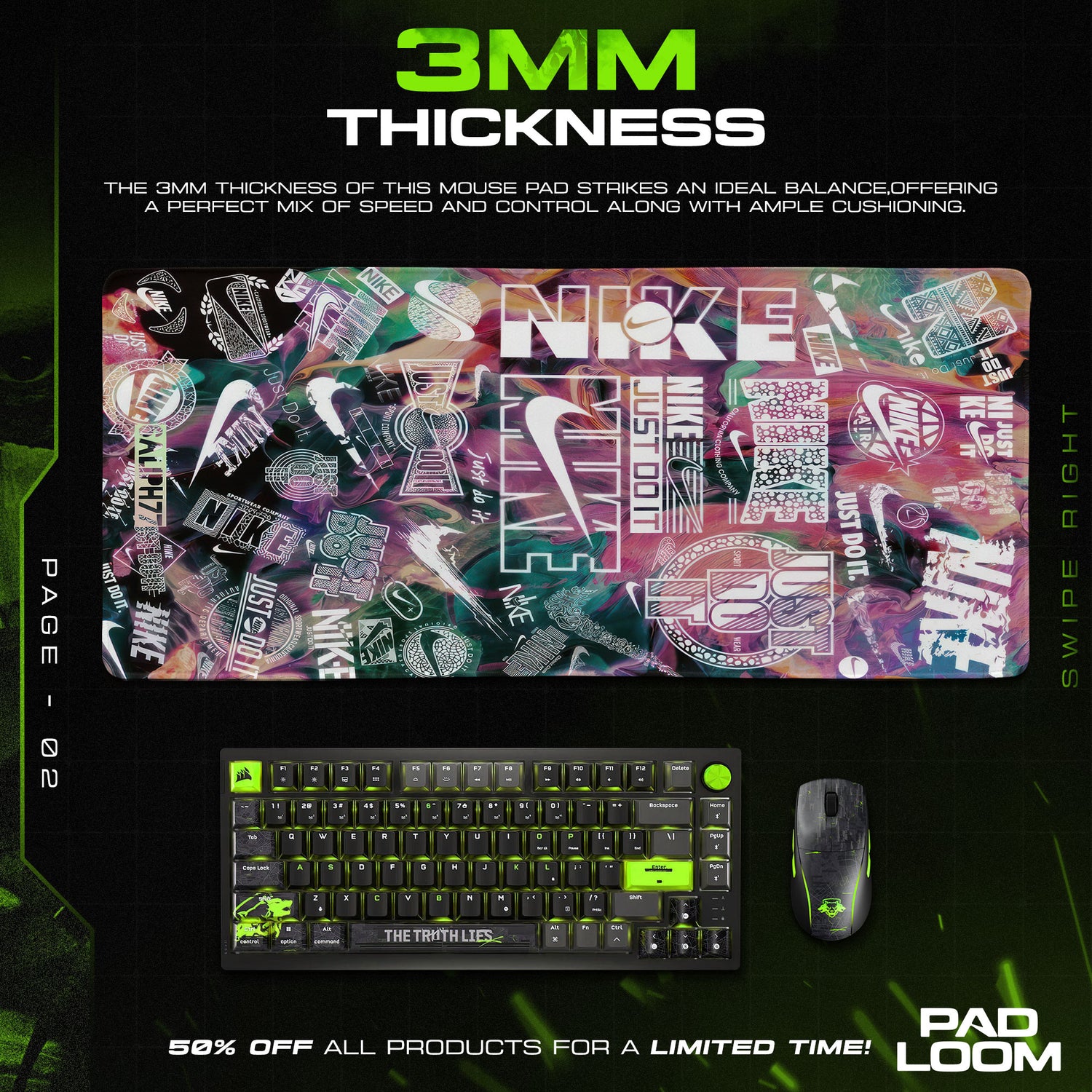 Nike Vapor themed desk mat for Abstract fans