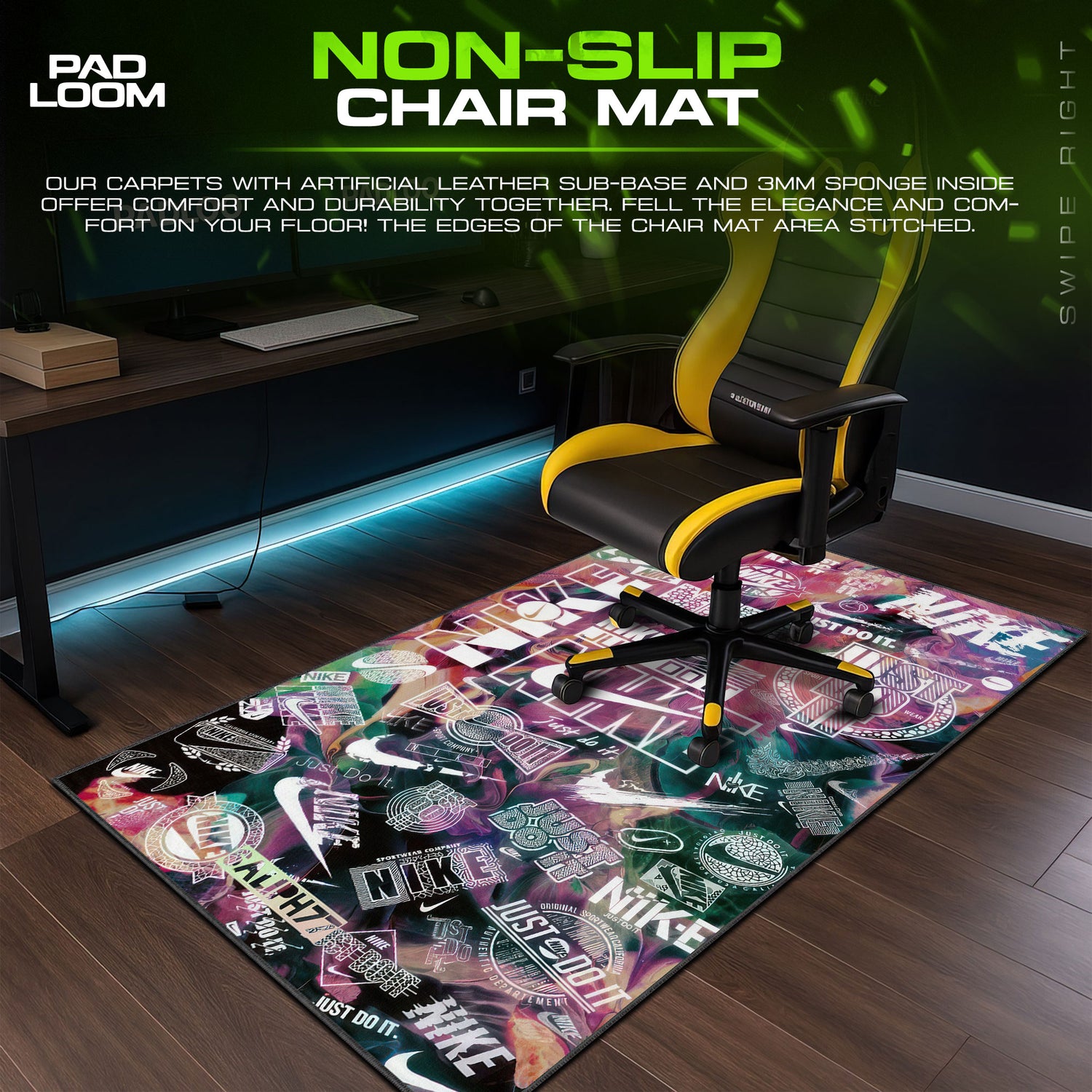 Nike desk mat showing full Abstract artwork