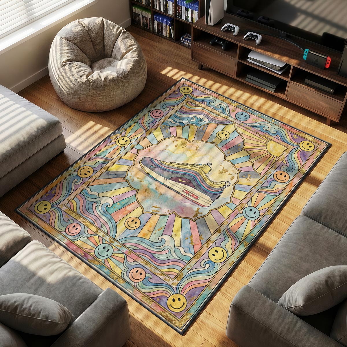 Nike Wotherspoon themed area rug for home decor fans