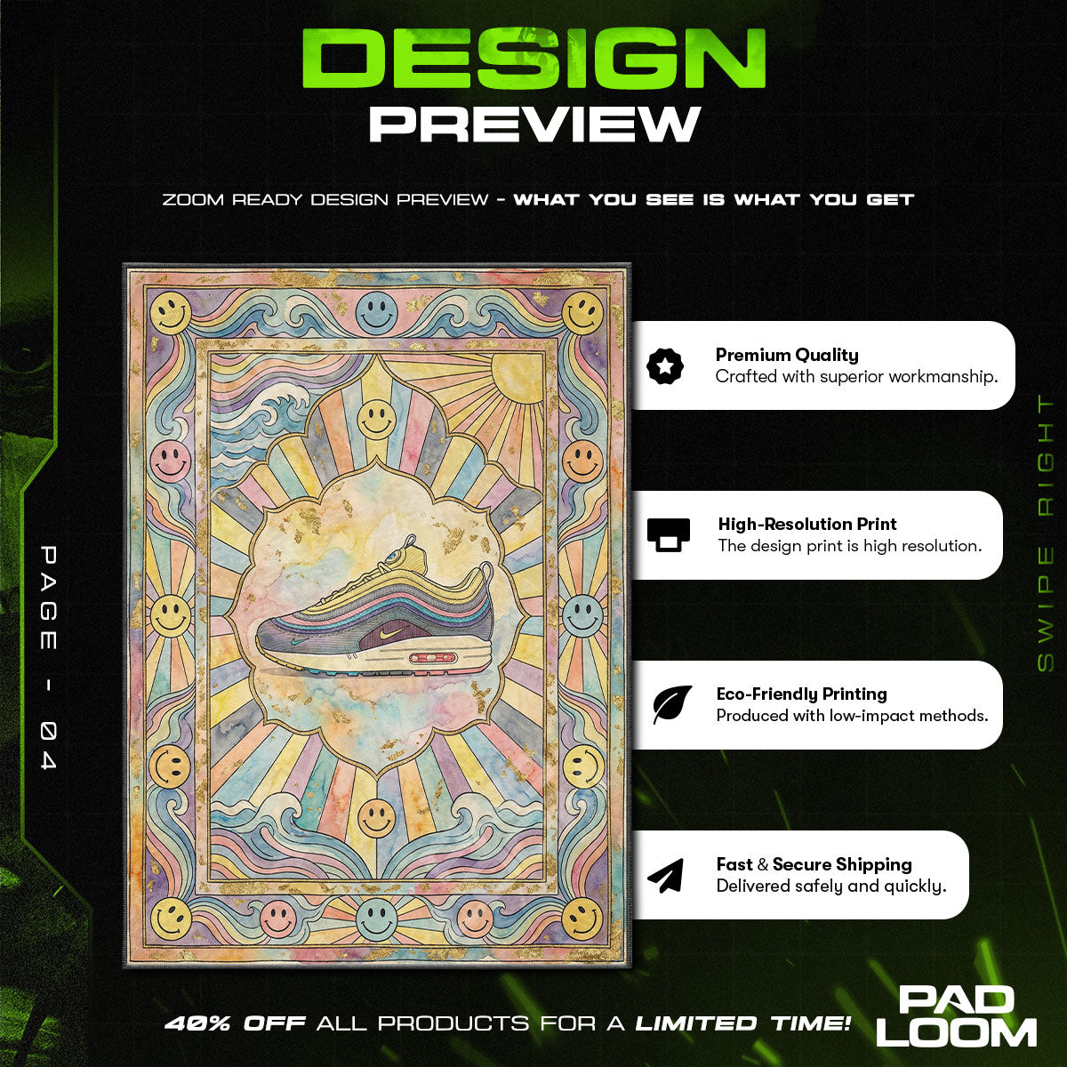 Decor character design printed on rug