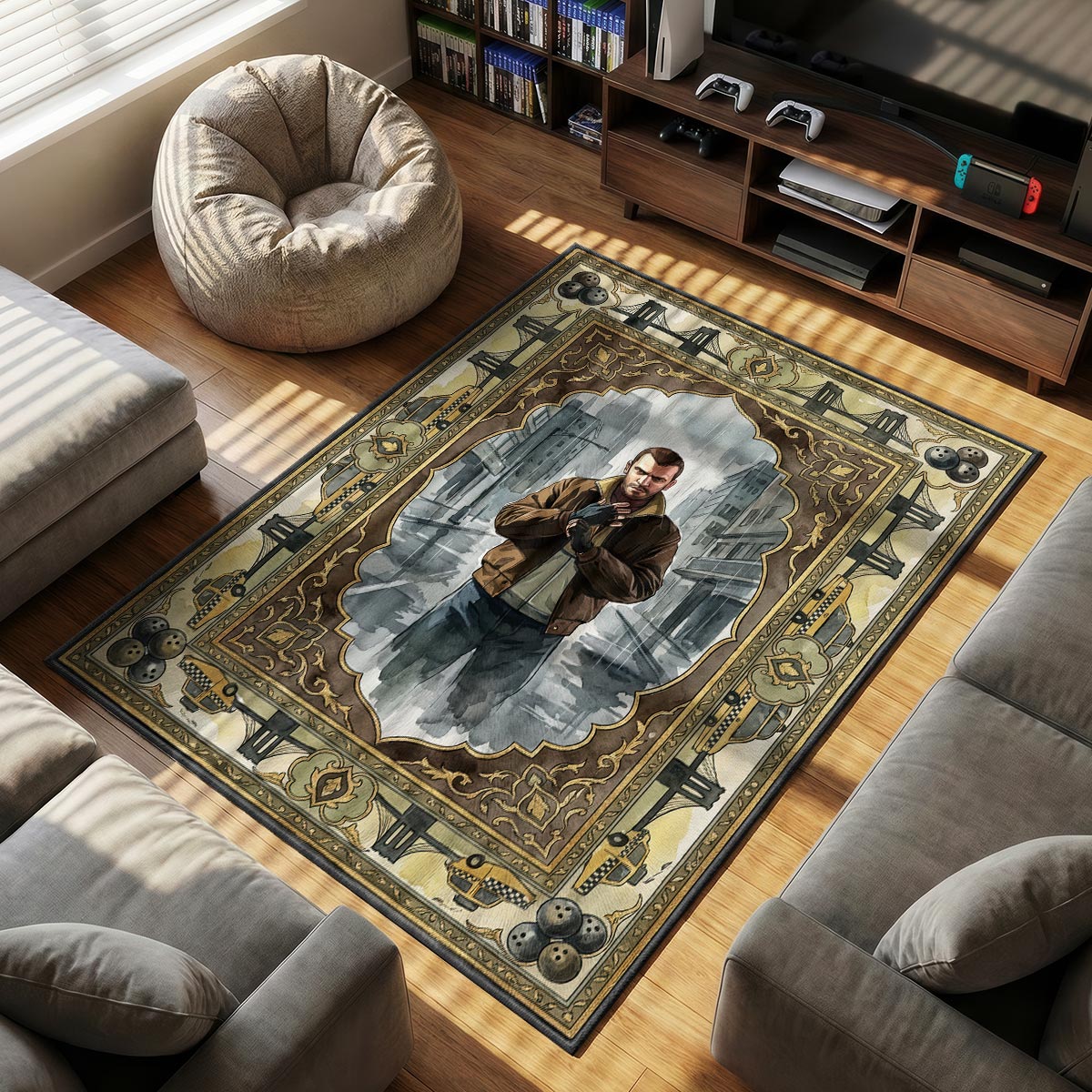 Niko Bellic Liberty City Rug - GTA IV Chair Mat