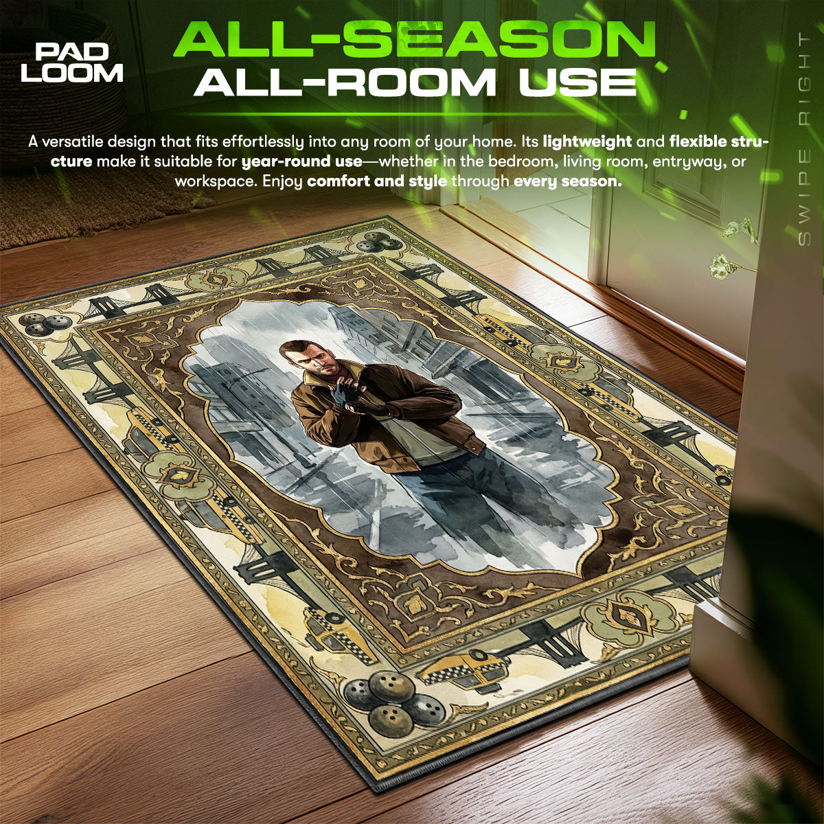Niko Bellic Liberty City Rug - GTA IV Chair Mat