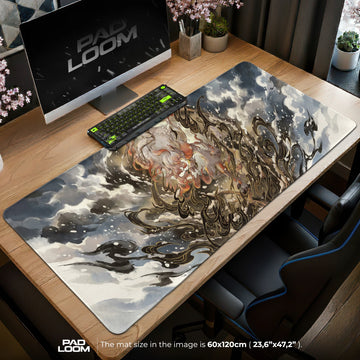 Ninetales Ink Storm Mouse Pad – gaming desk mat by Padloom