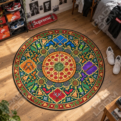 Ninja Turtles Pizza Round Rug - TMNT Chair Mat