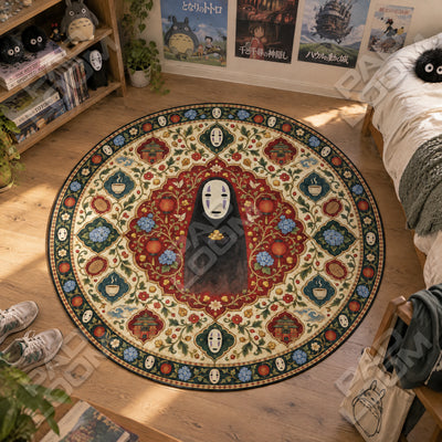 No Face Offering Round Rug - Studio Ghibli Chair Mat