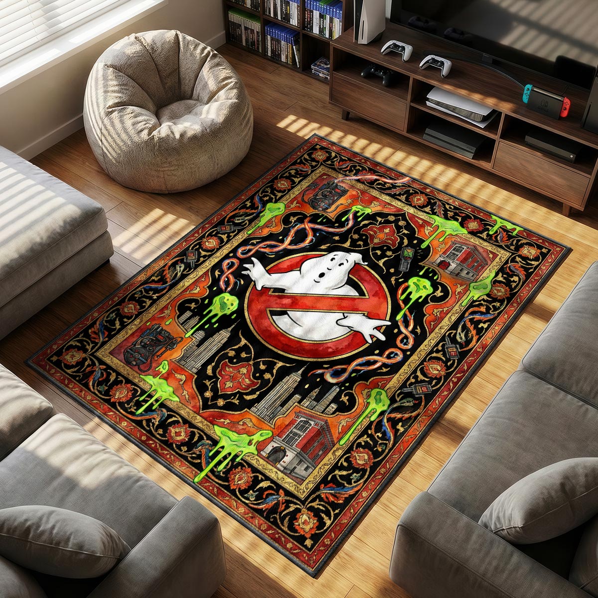 No Ghost themed area rug for home decor fans
