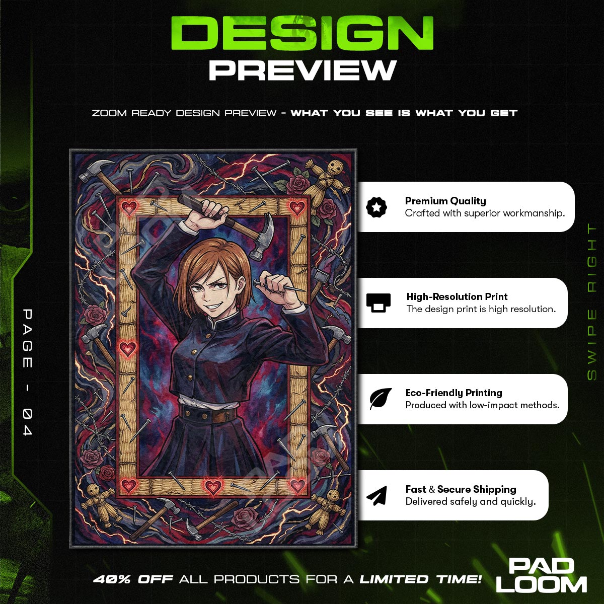 Chair character design printed on rug