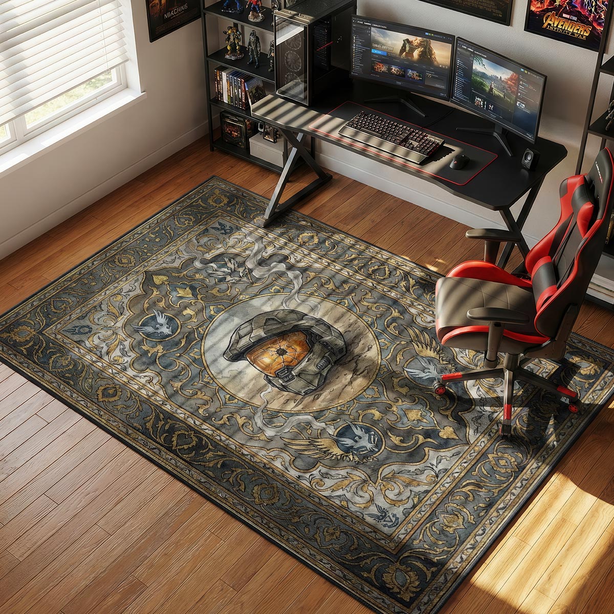 Noble Six Lone Wolf Rug - Halo Reach Chair Mat