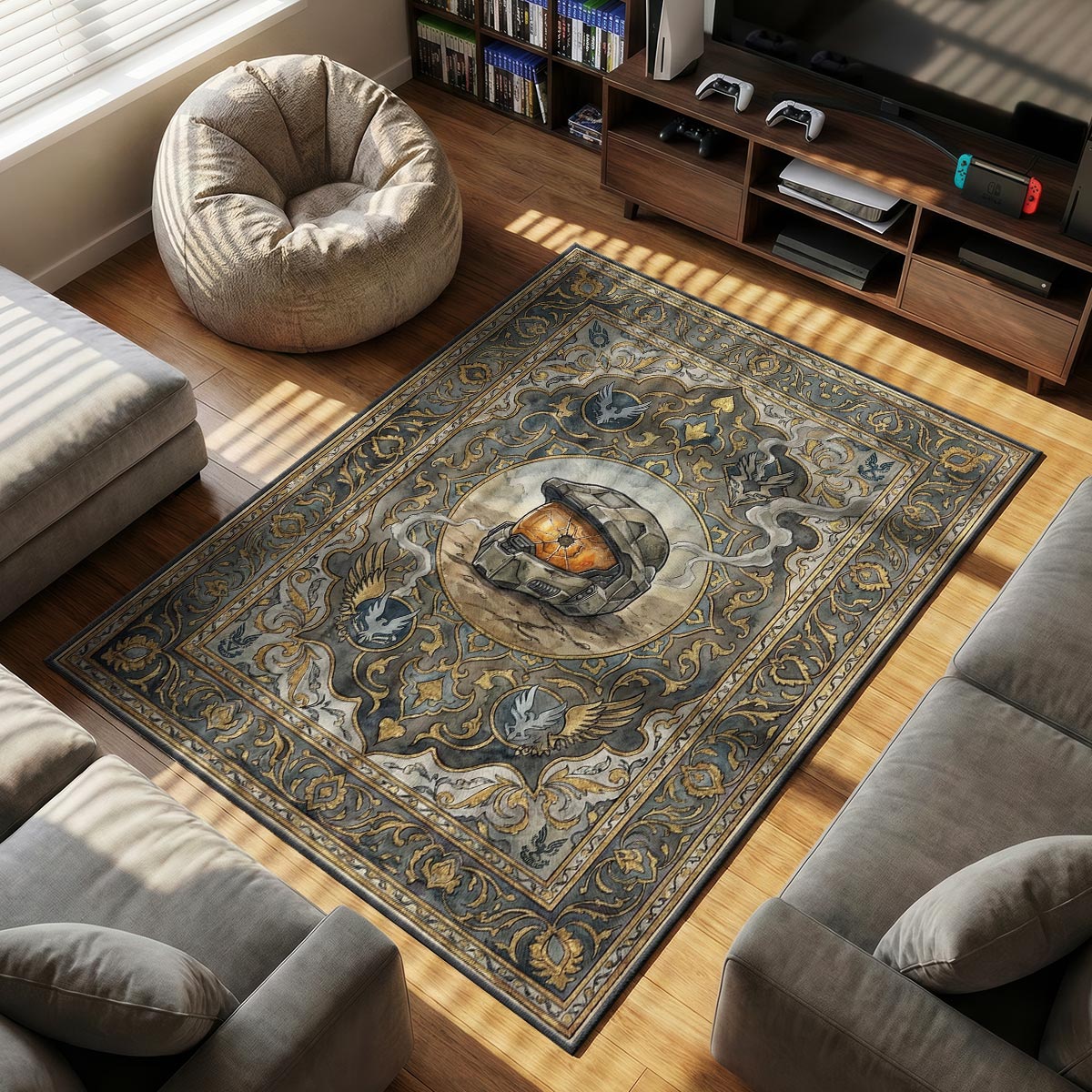 Noble Six Lone Wolf Rug - Halo Reach Chair Mat