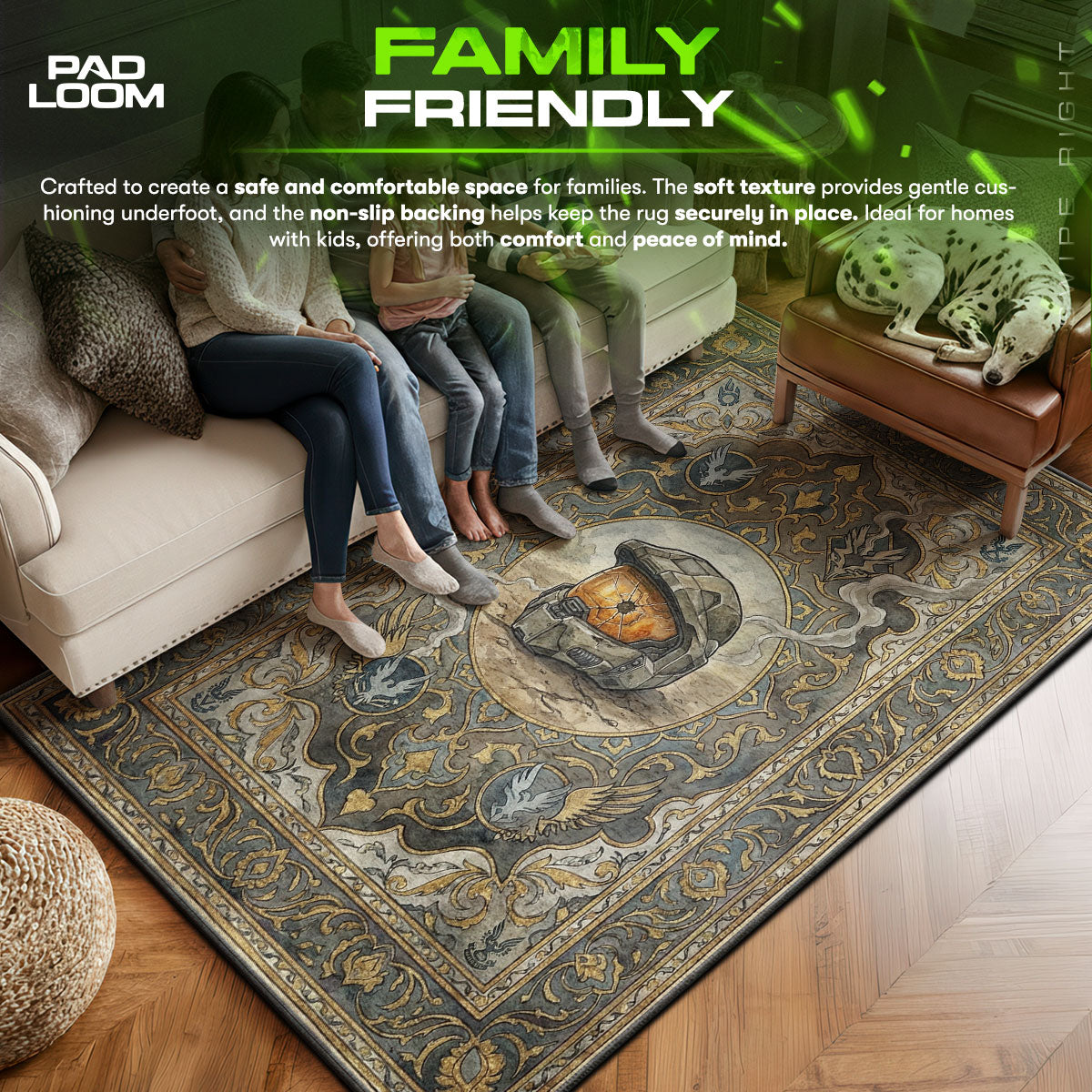 Noble Six Lone Wolf Rug - Halo Reach Chair Mat