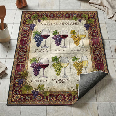 Noble Wine Grapes Rug — Vineyard Kitchen Floor Mat