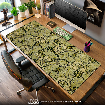 Nocturne Fern Mouse Pad, Gold Leaf Gaming Desk Mat