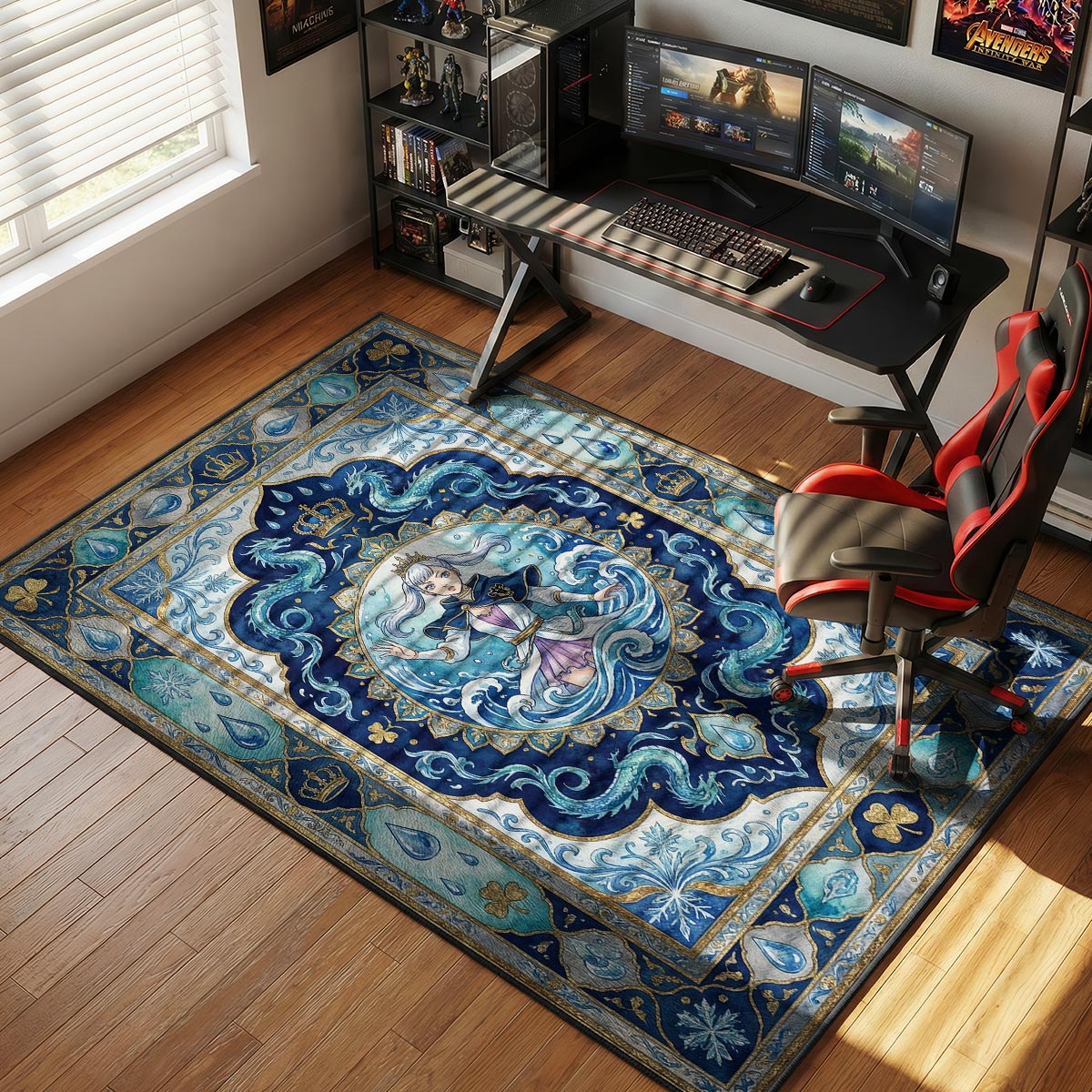 Noelle Valkyrie Armor Rug - Black Clover Chair Mat