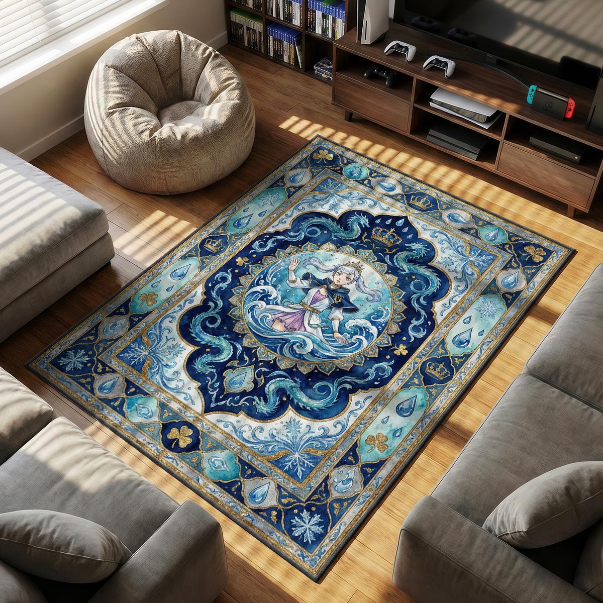 Noelle Valkyrie Armor Rug - Black Clover Chair Mat