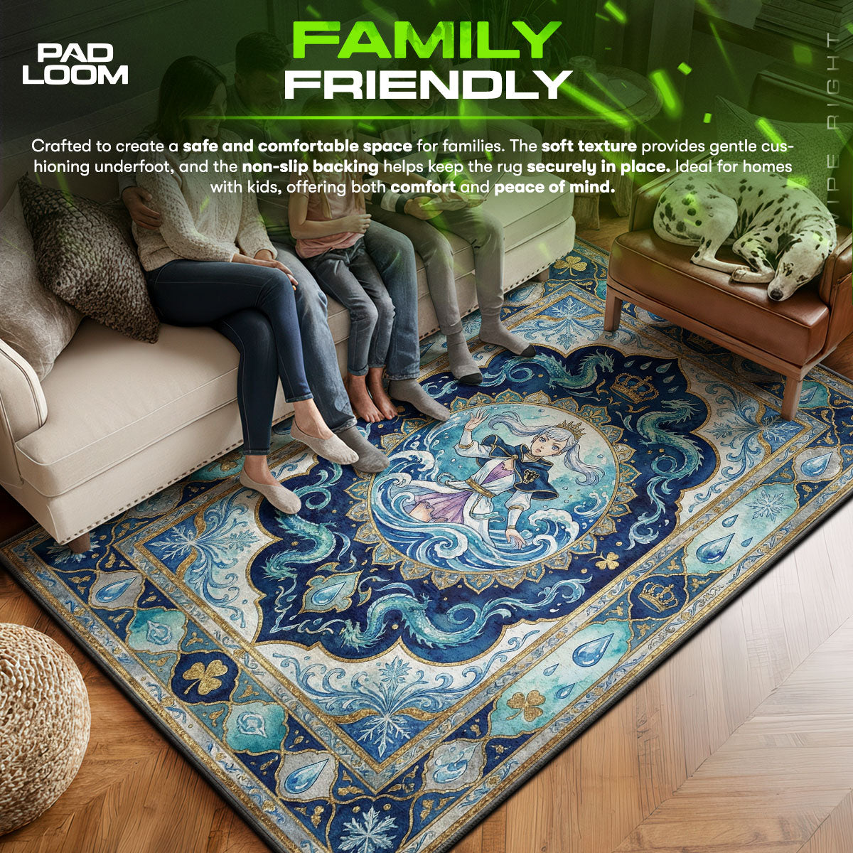 Noelle Valkyrie Armor Rug - Black Clover Chair Mat