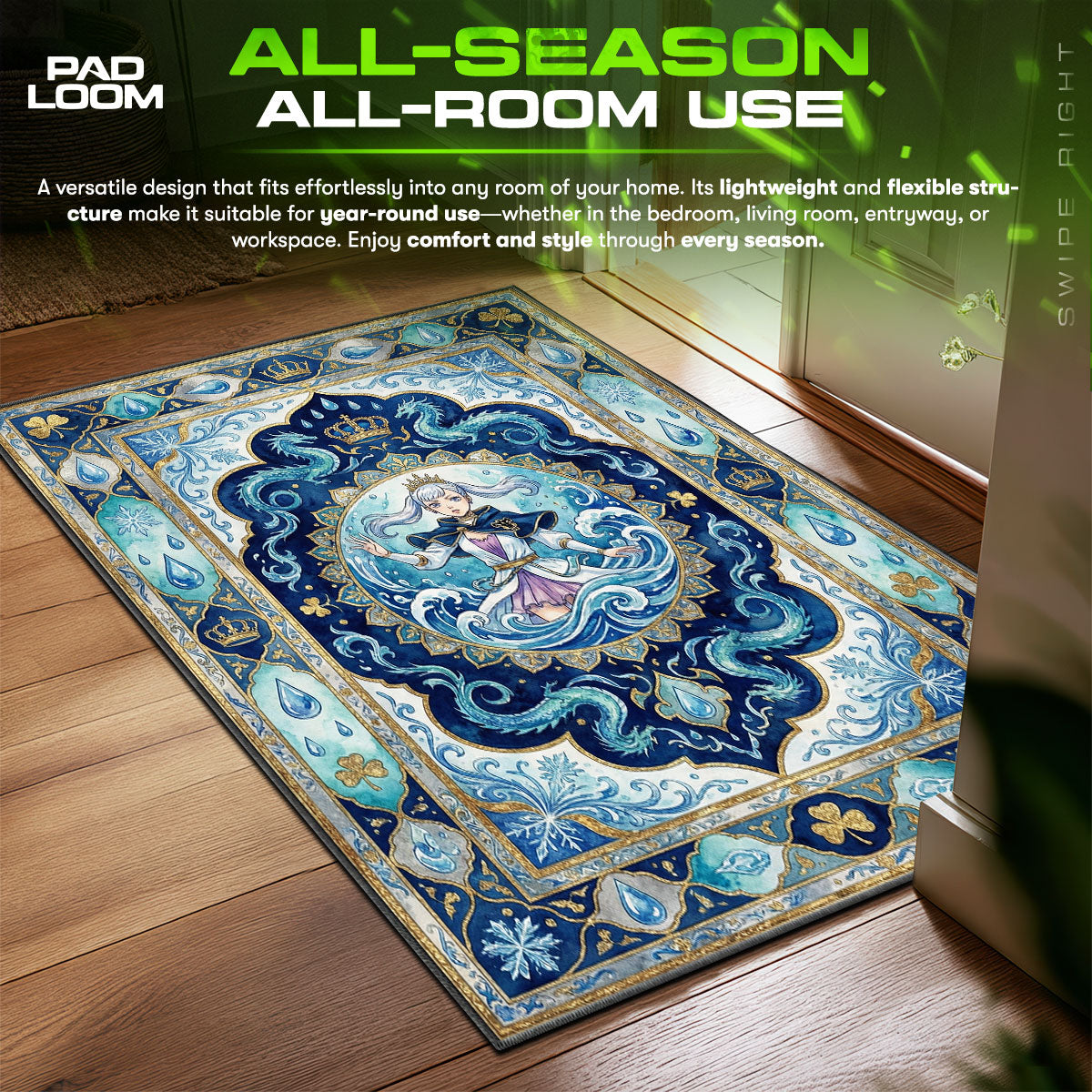 Noelle Valkyrie Armor Rug - Black Clover Chair Mat