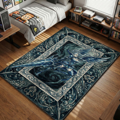 Noelle Valkyrie Dress Art Rug - Black Clover Chair Mat